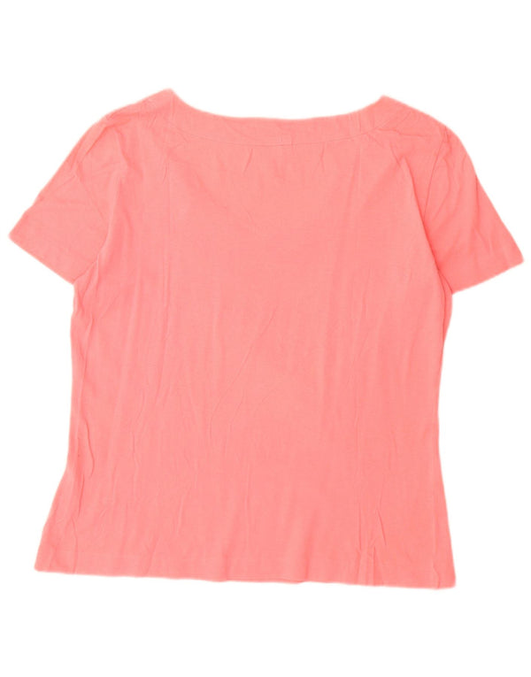 Camiseta feminina Benetton UK 14 algodão rosa médio