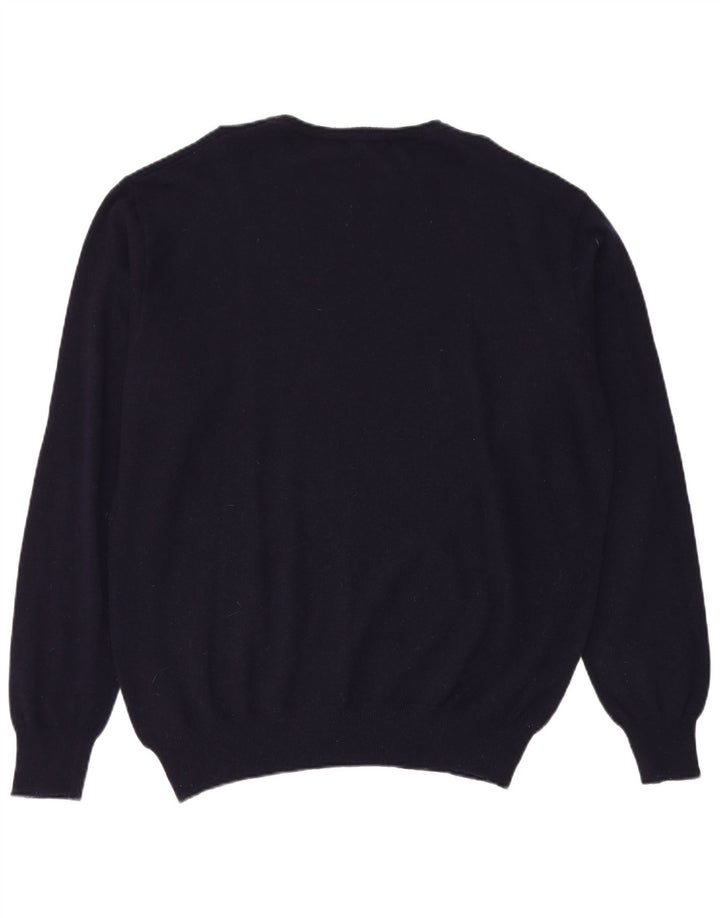 Suéter masculino Kappa com gola redonda XL lã de cordeiro azul marinho