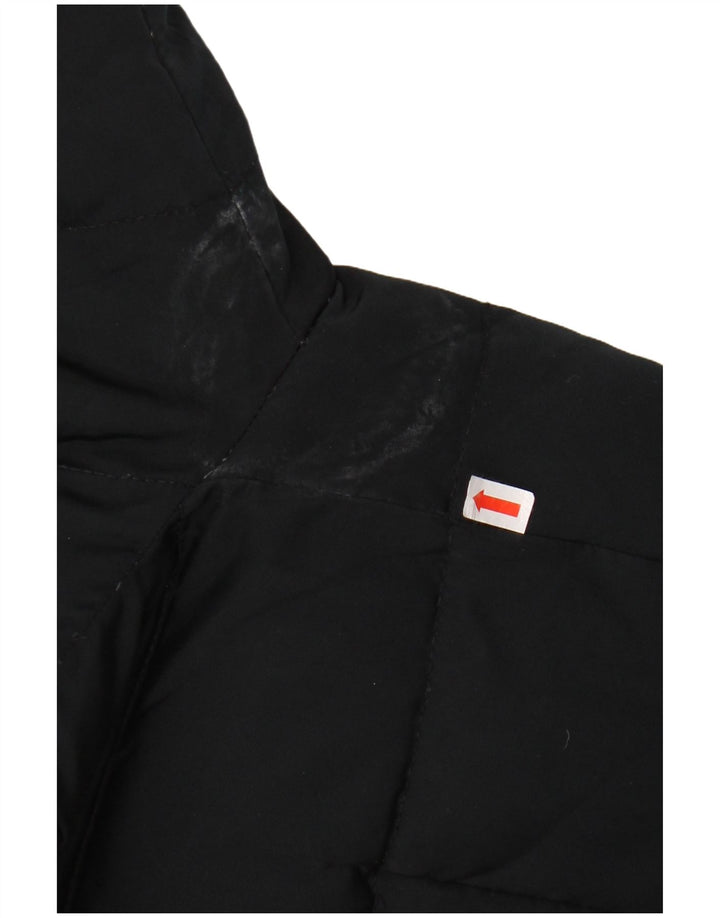 Jaqueta acolchoada com capuz feminina ZARA UK 12 médio preto