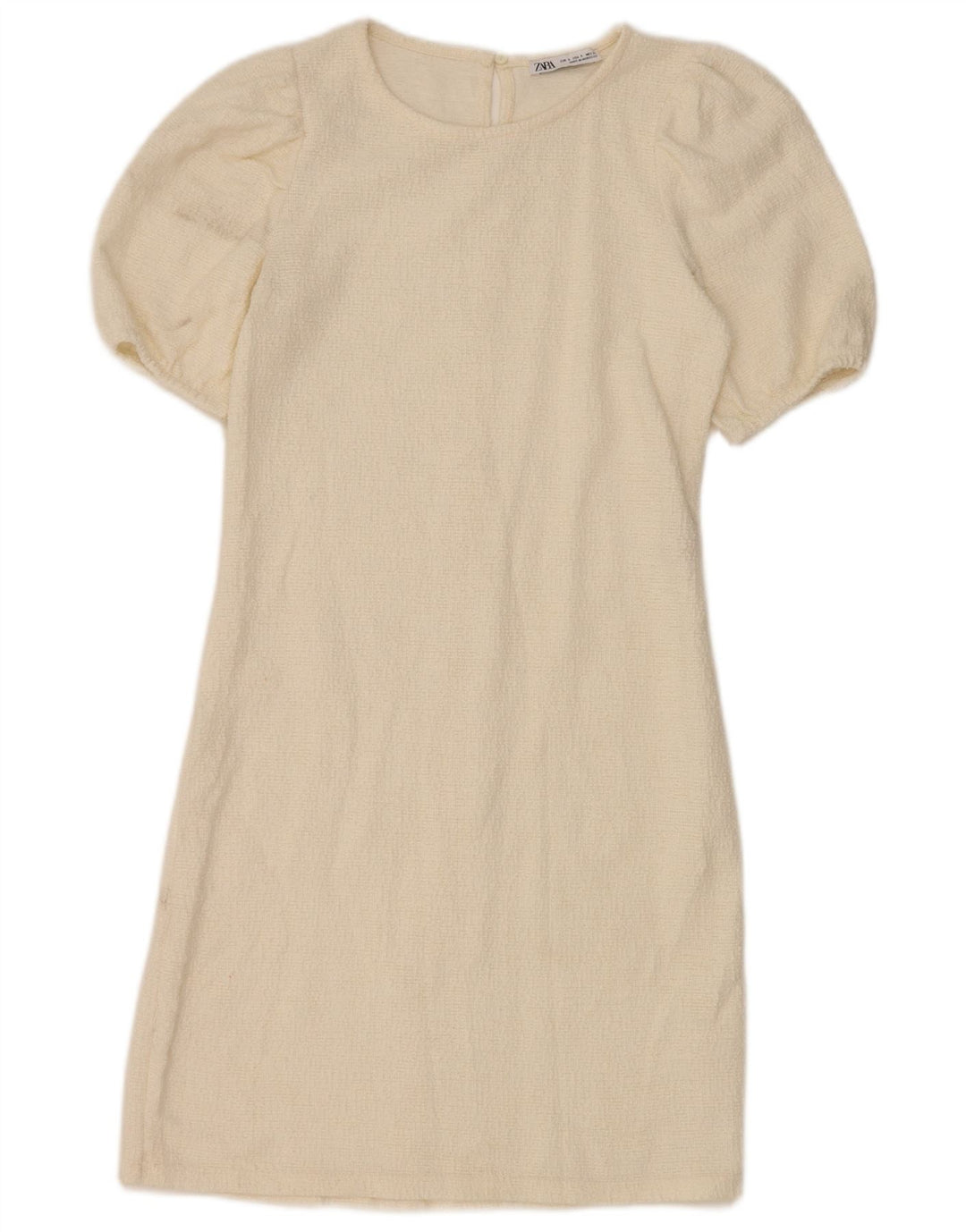 Vestido bainha feminino Zara Reino Unido 8 pequeno algodão branco