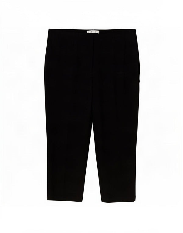 Calça capri feminina Marks & Spencer Reino Unido 18 XL W36 L23 poliéster preto