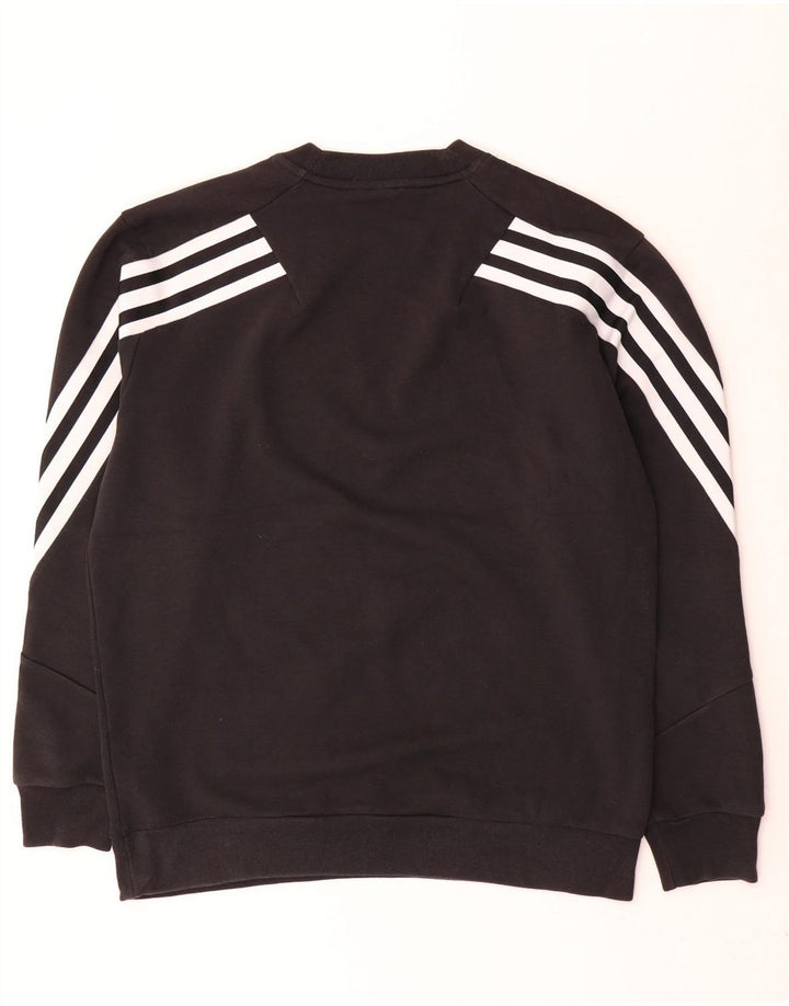 Adidas Mens Moletom Jumper Grande Algodão Preto