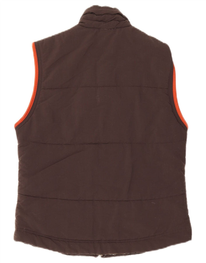 Colete acolchoado feminino Adidas UK 10 pequeno marrom poliamida