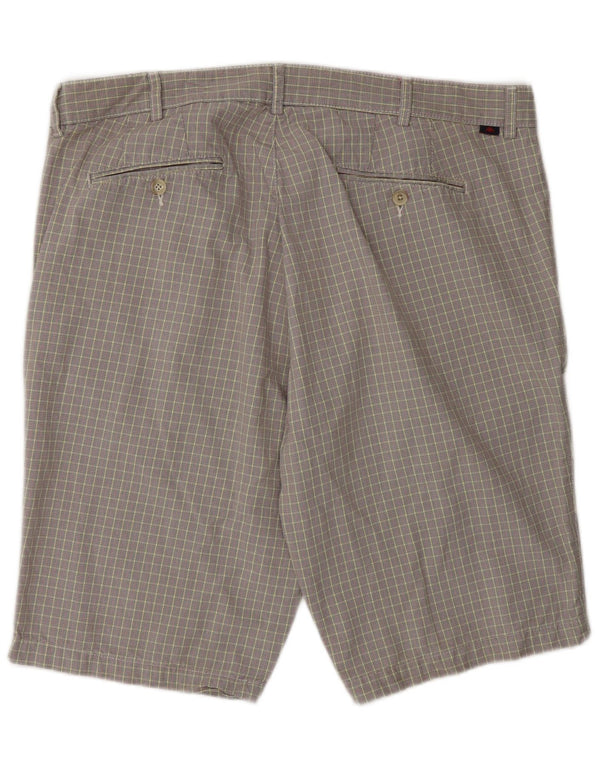 Kappa Mens Perfect Fit Chino Shorts IT 56 3XL W40 Cinza Xadrez Algodão
