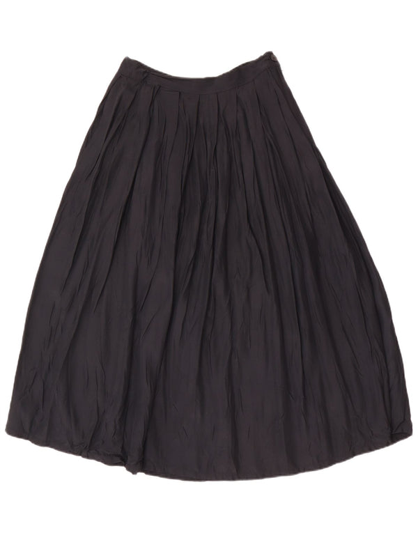 Saia feminina plissada de cintura alta Stefanel IT 42 médio W26 viscose preta