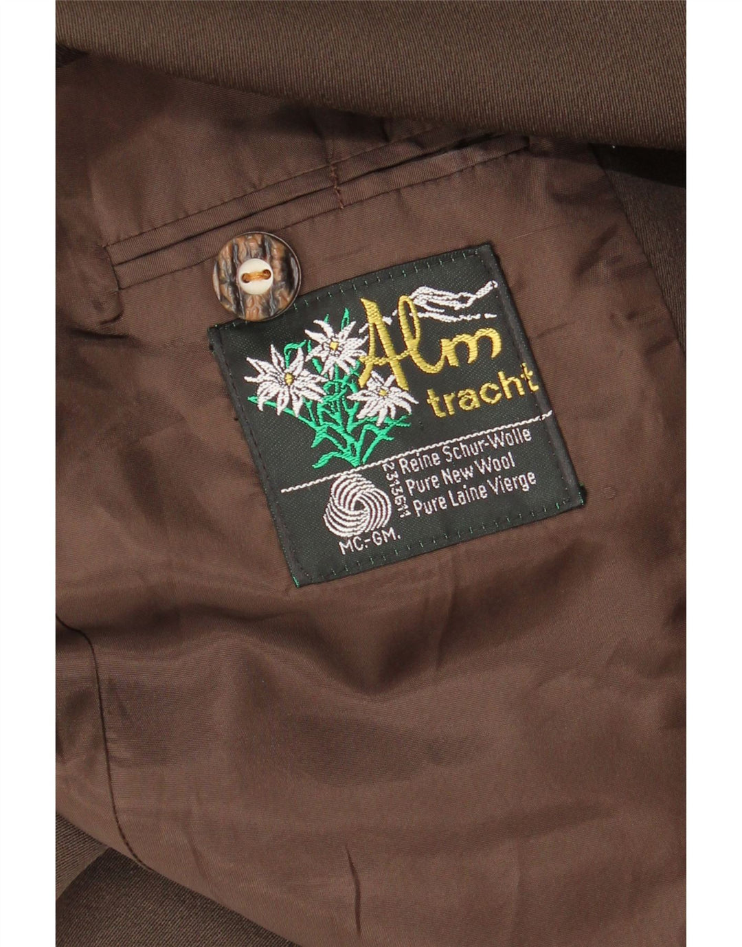 Jaqueta blazer masculina vintage com 3 botões Reino Unido 38 lã marrom médio