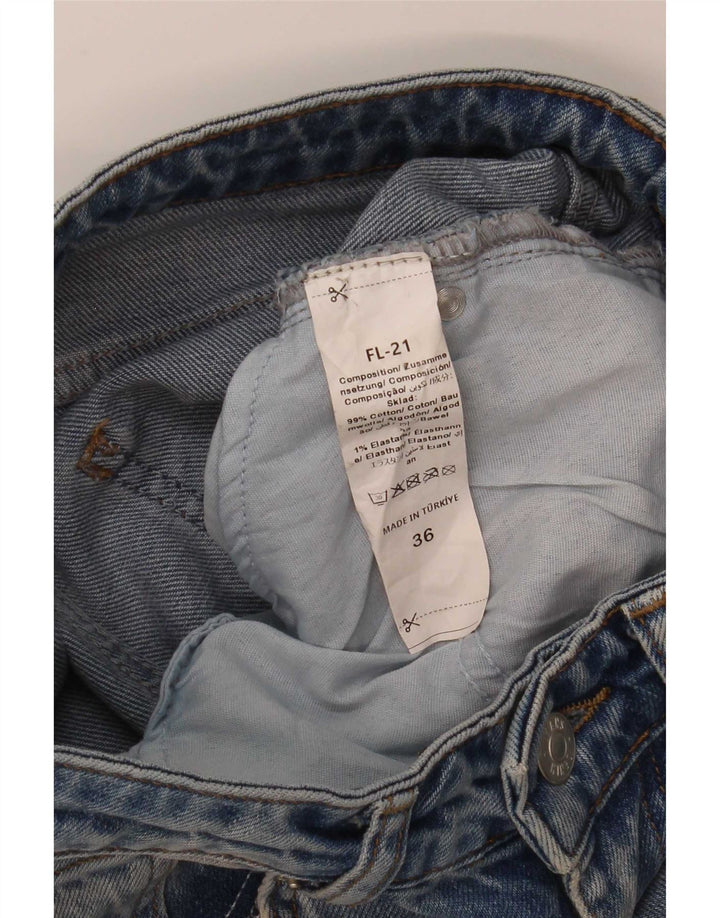 Jeans flare feminino vintage EU 36 pequeno W25 L32 algodão azul