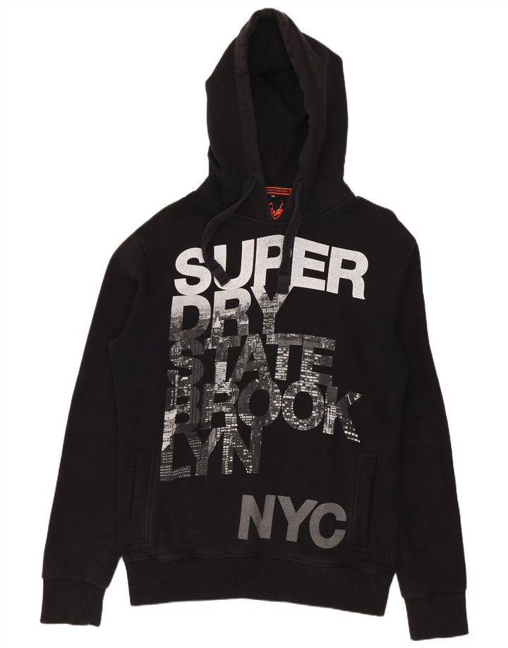 Superdry Mens Graphic Hoodie Jumper Médio Algodão Preto