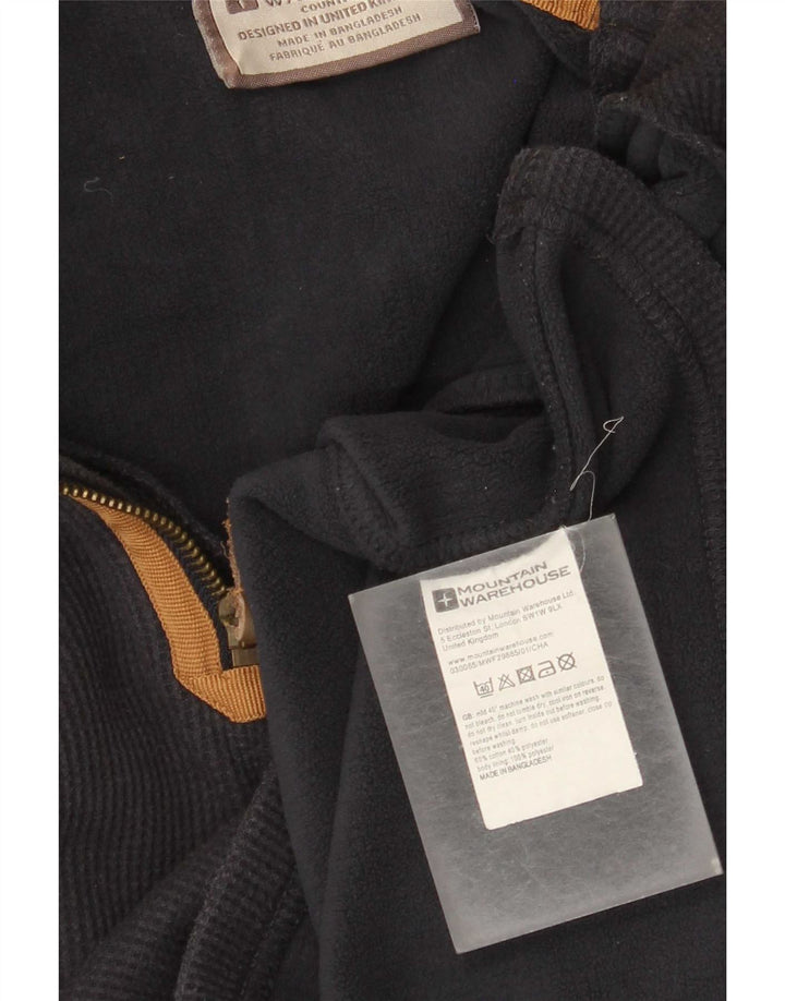 Moletom masculino Mountain Warehouse com zíper e gola alta de algodão azul marinho
