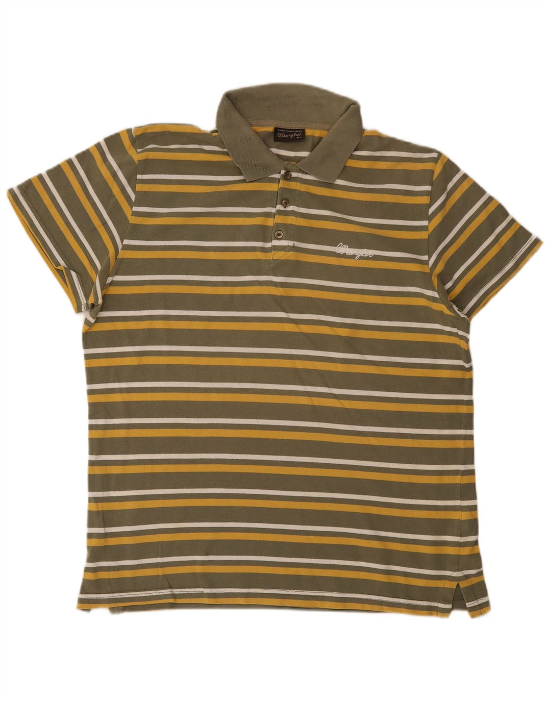 Camisa polo masculina Wrangler 2XL listrada cáqui