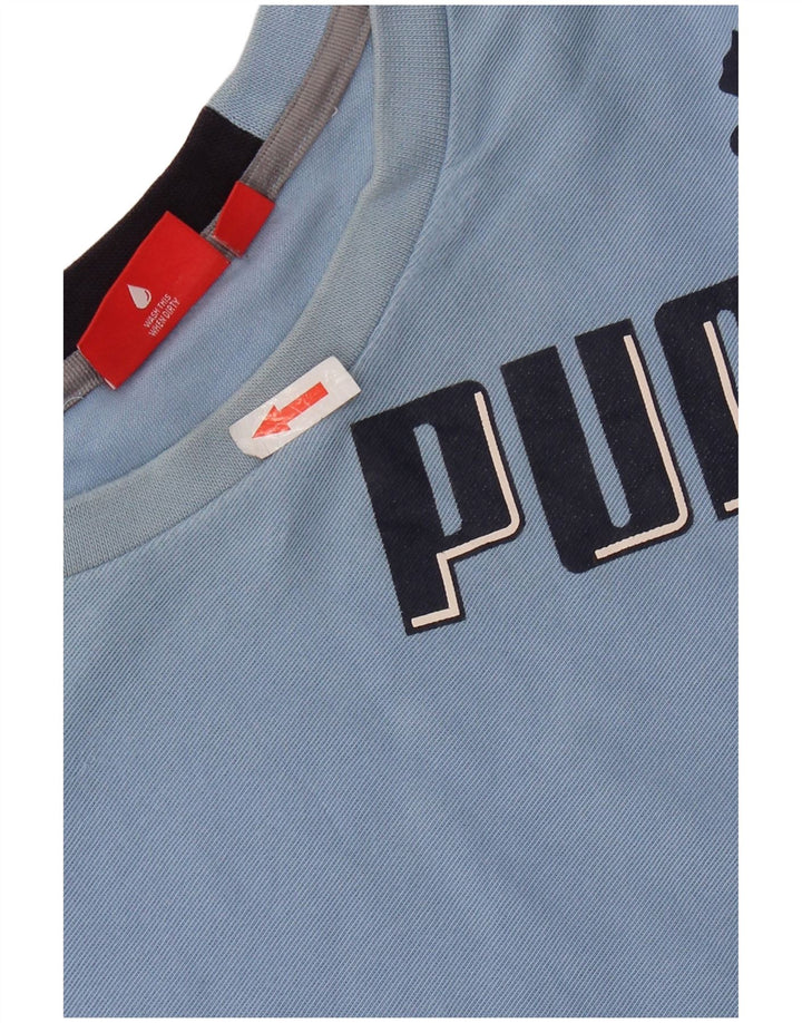 PUMA Mens Graphic Top Manga Longa XL Azul Algodão