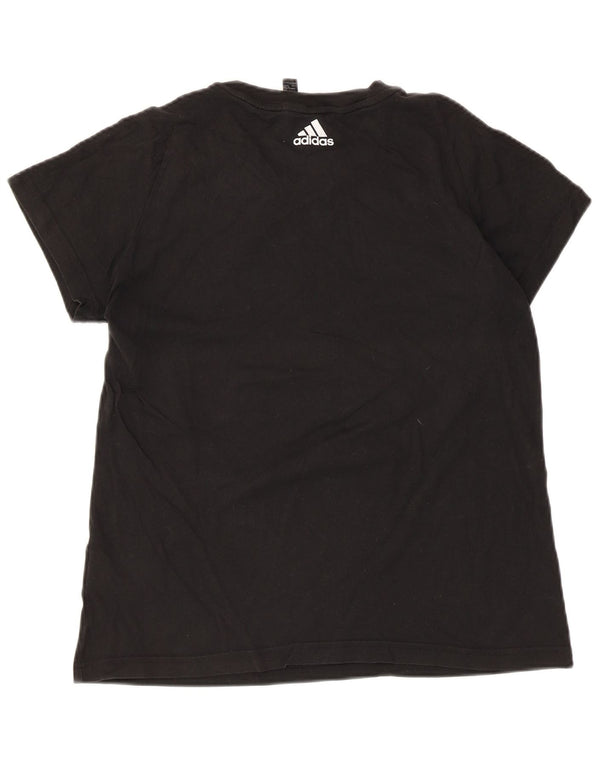 Camiseta feminina gráfica Adidas UK 16/18 grande algodão preto