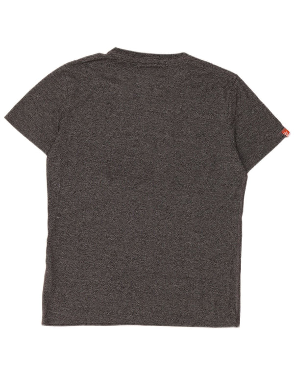 Superdry Mens Osaka State Graphic T-Shirt Top Large Grey Flecked Cotton