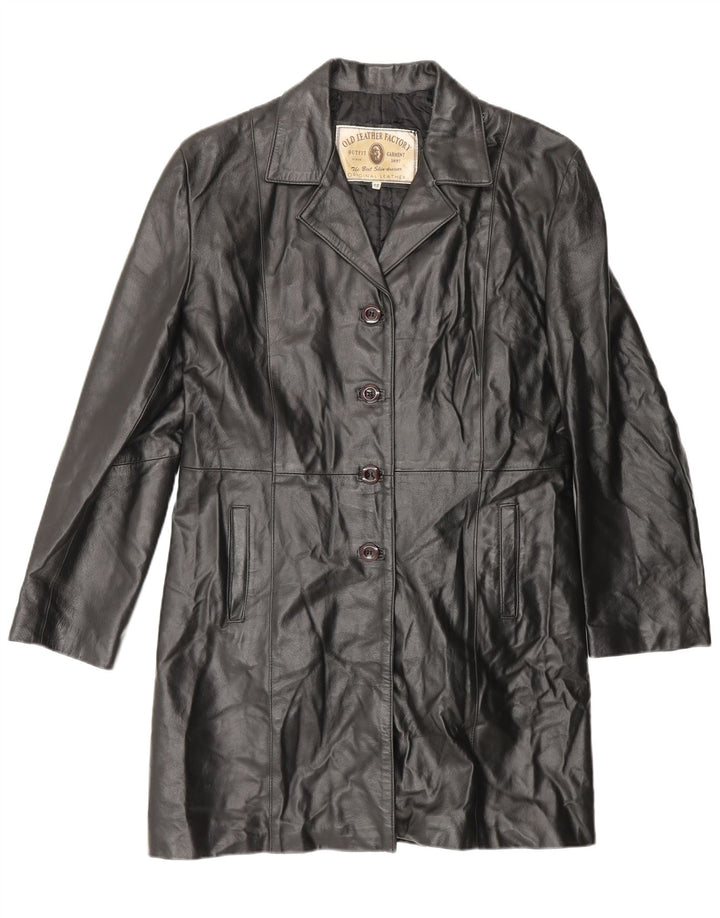 Casaco de couro feminino VINTAGE IT 48 XL couro preto