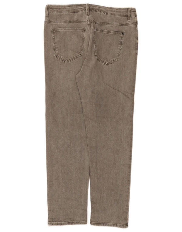 Jeans retos femininos Marks & Spencer Reino Unido 10 pequeno W30 L25 cinza floral