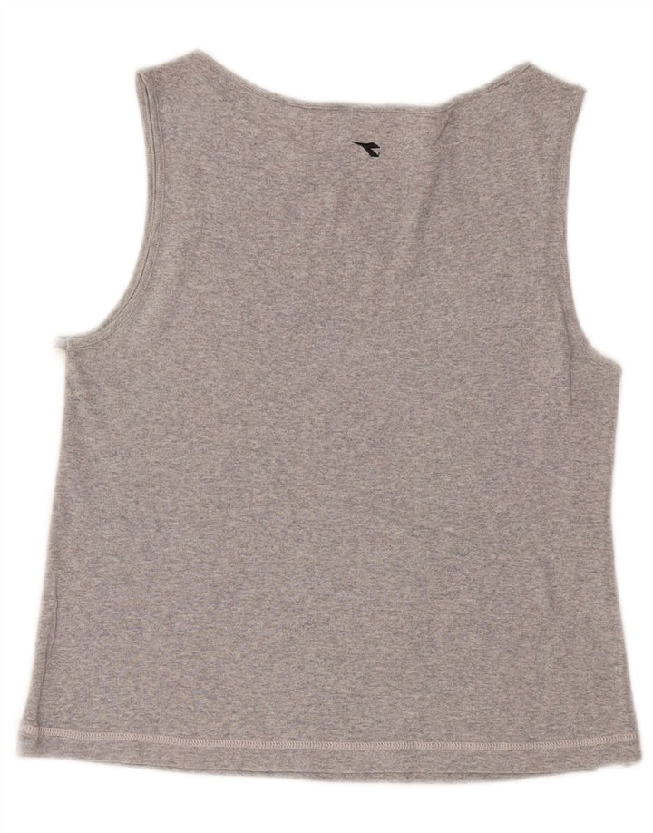 Top colete feminino DIADORA UK 10 pequeno bloco cinza