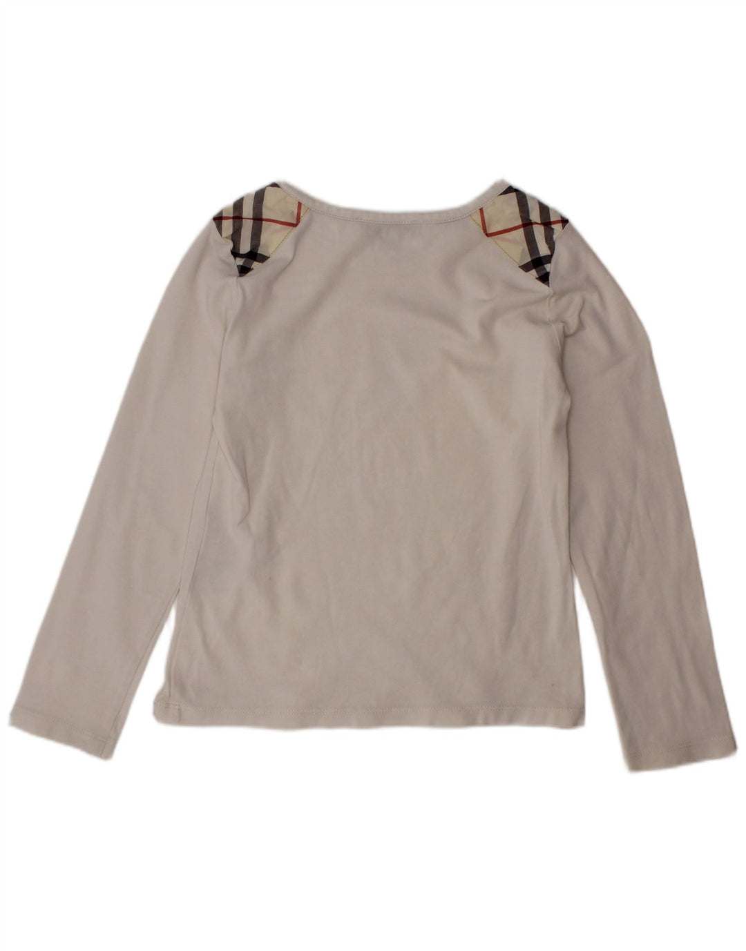 Blusa feminina BURBERRY manga comprida 5-6 anos xadrez branco