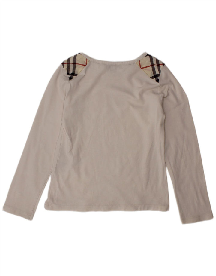Blusa feminina BURBERRY manga comprida 5-6 anos xadrez branco