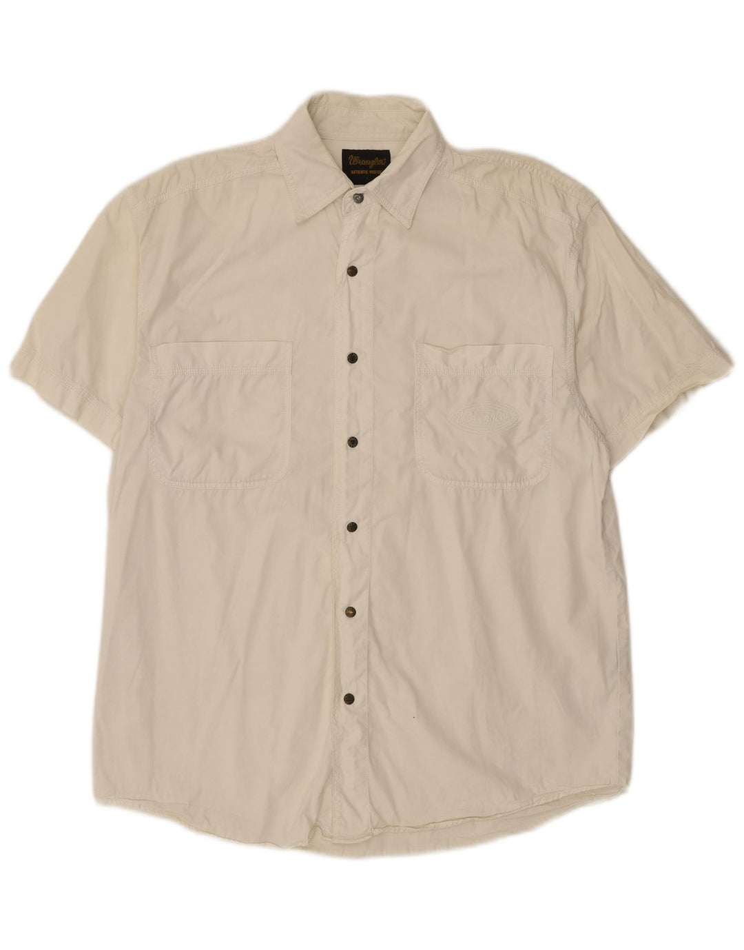 Camisa masculina de manga curta WRANGLER grande algodão branco