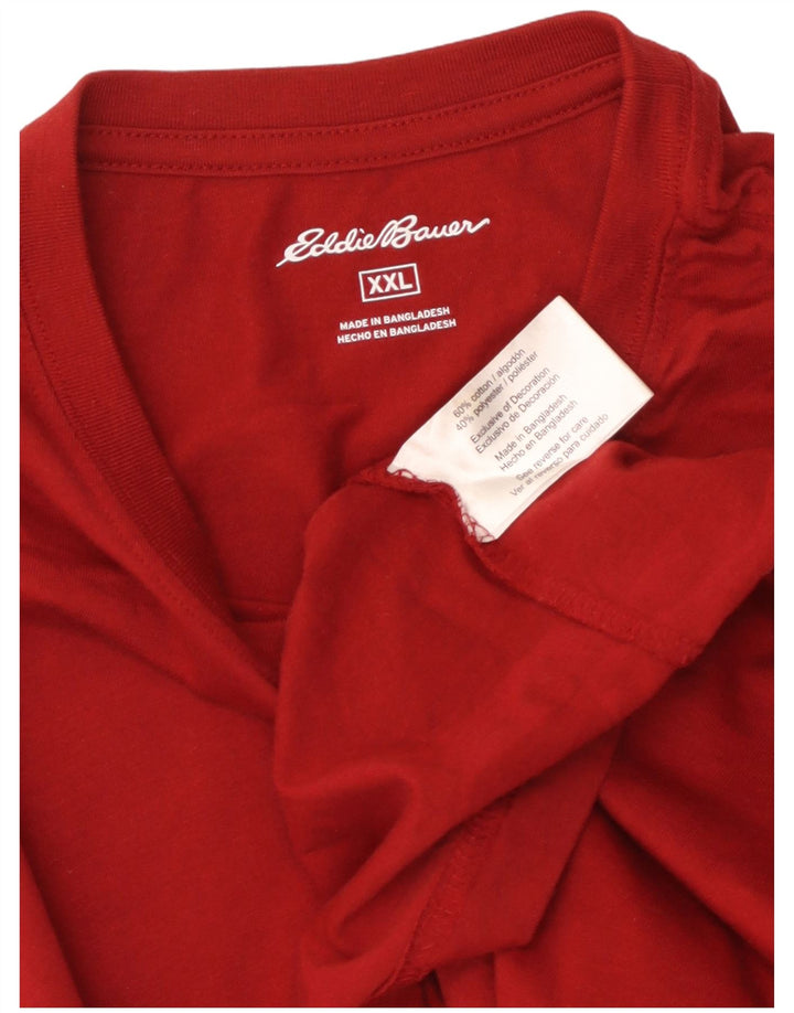 EDDIE BAUER Camiseta masculina Top 2XL Algodão Vermelho