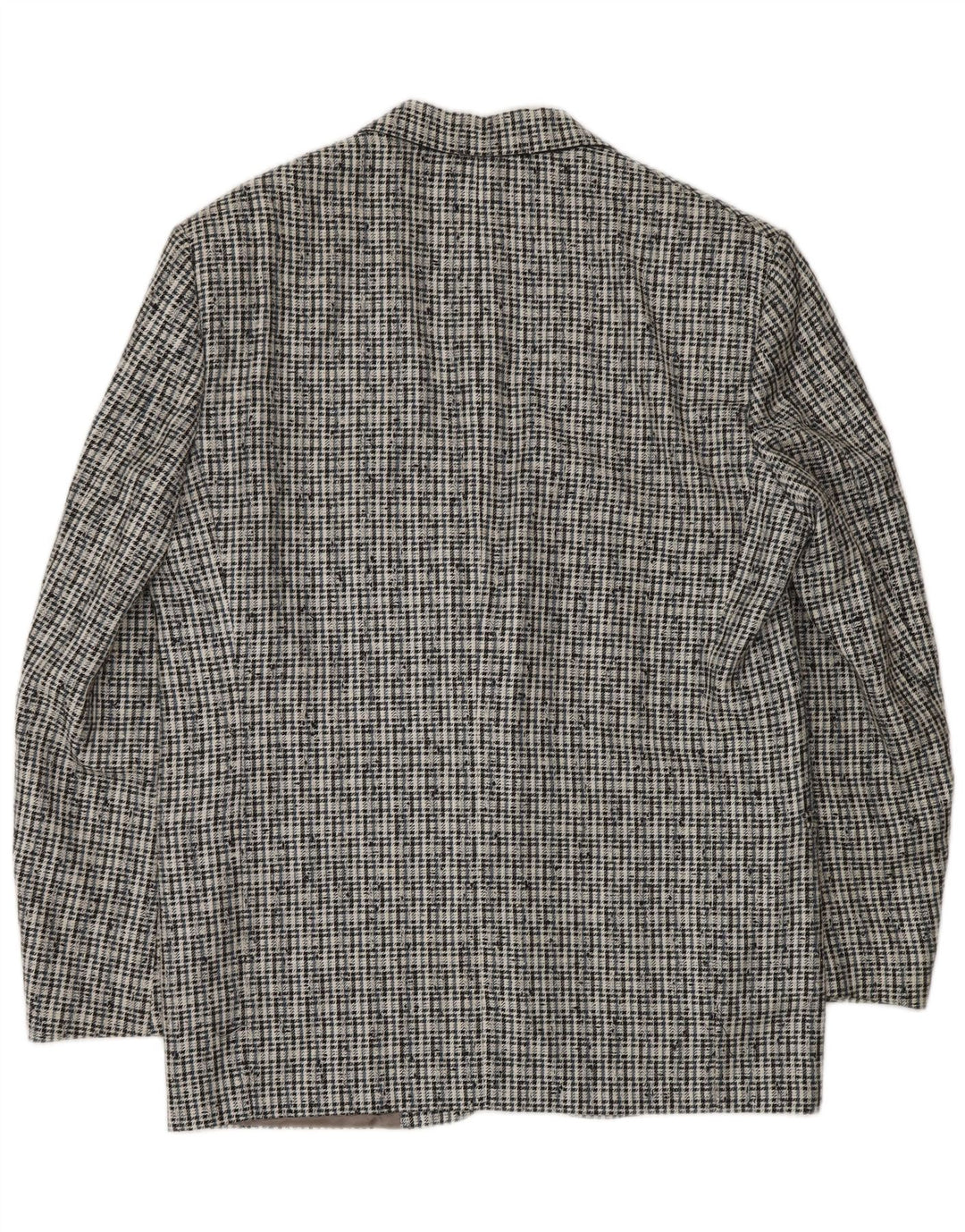 Jaqueta blazer masculina VINTAGE com 2 botões IT 50 grande poliéster xadrez cinza