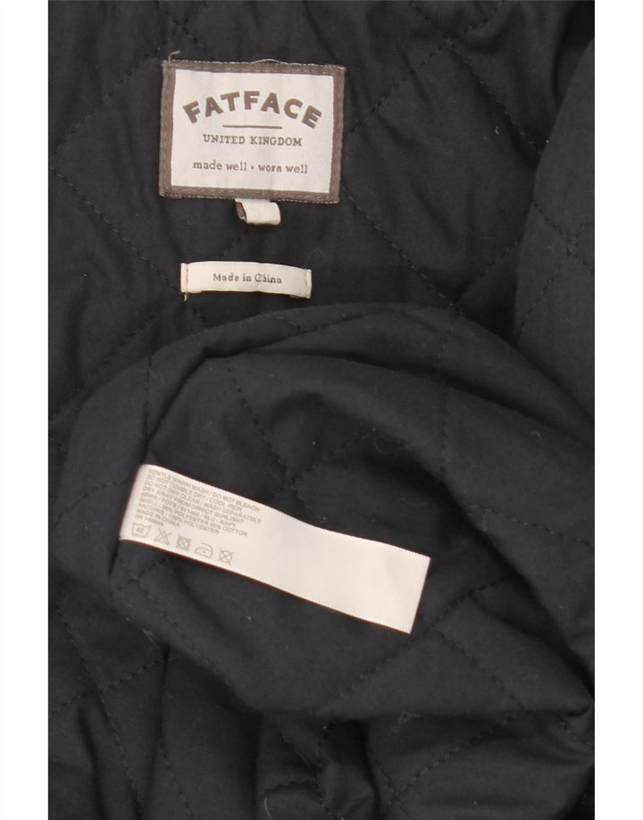 Jaqueta Parka com capuz feminina Fat Face Reino Unido 14 poliéster azul marinho médio