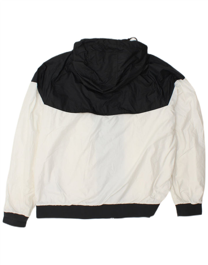 NIKE Mens Hooded Tracksuit Top Jacket XL Branco Colourblock Poliéster