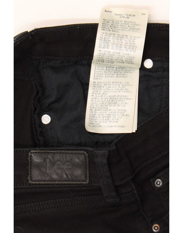 Lee Womens Marion Straight Jeans W31 L33 Algodão Preto