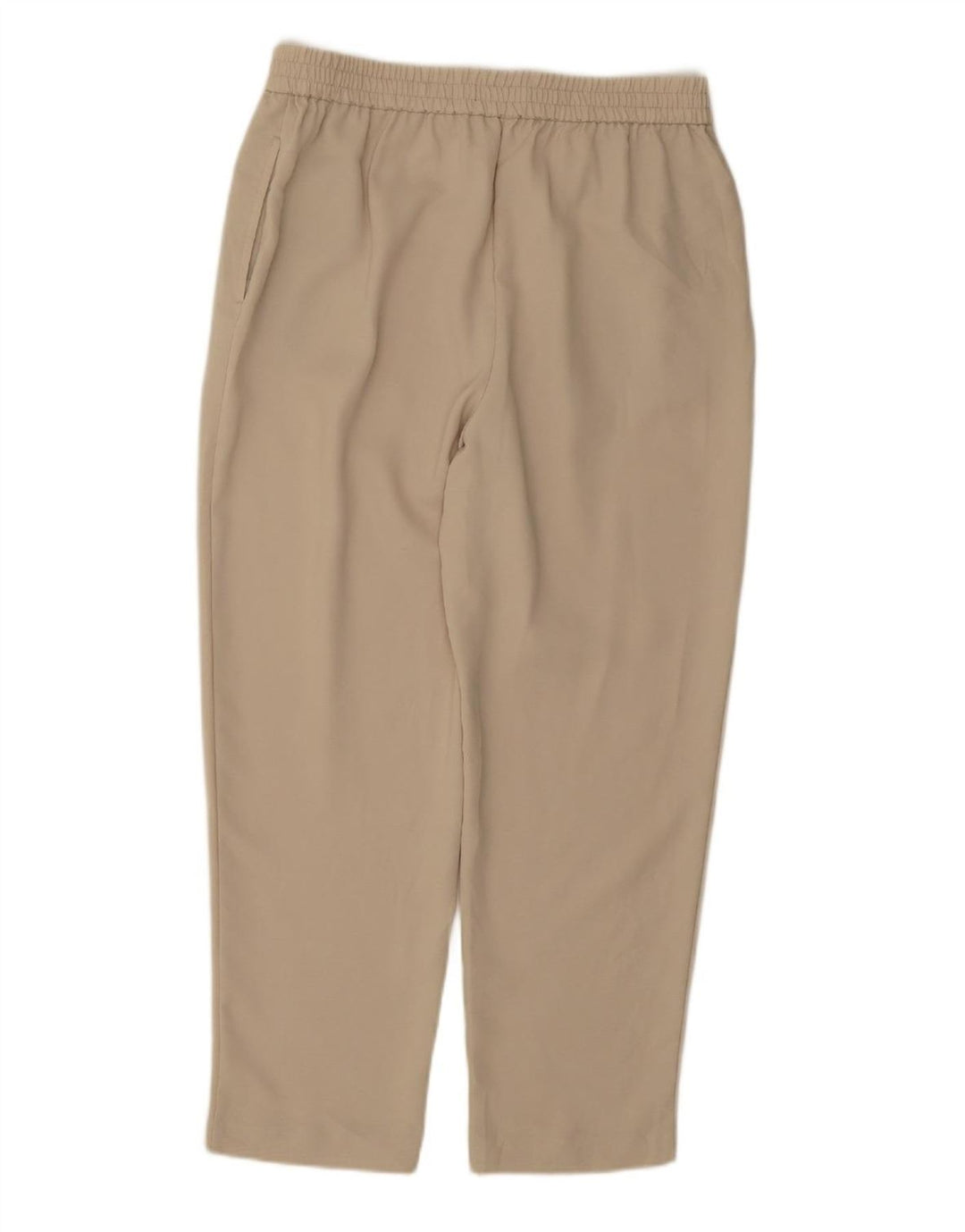 Calça feminina reta cortada ZARA grande W30 L25 bege