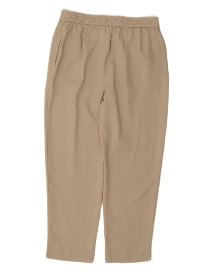 Calça feminina reta cortada ZARA grande W30 L25 bege