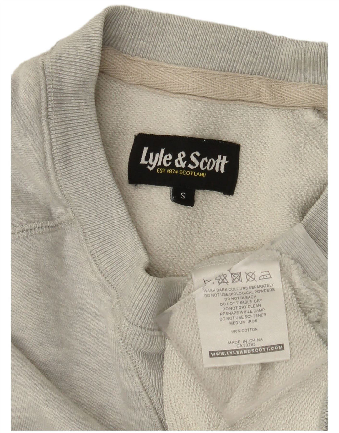 LYLE & SCOTT moletom masculino jumper pequeno algodão cinza