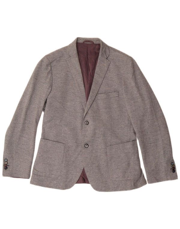Jaqueta blazer feminina de 2 botões John Barritt IT 50 XL algodão cinza