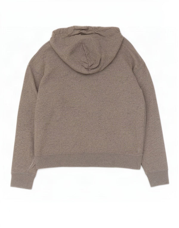 Suéter com capuz gráfico feminino Polo Ralph Lauren UK 18 XL algodão cinza