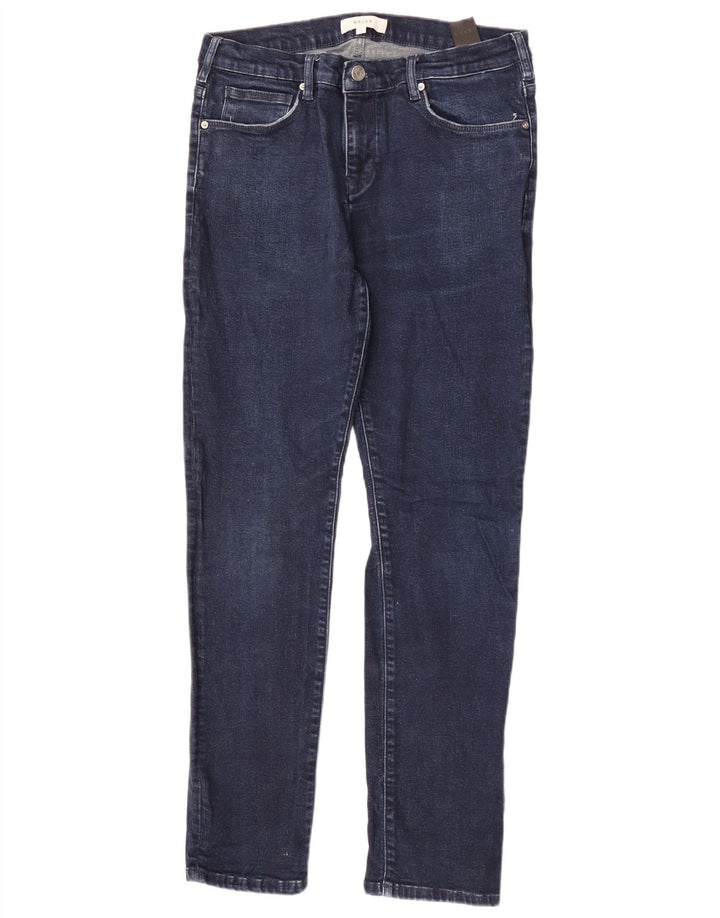 Reiss Mens Slim Jeans W34 L30 Azul Marinho Algodão