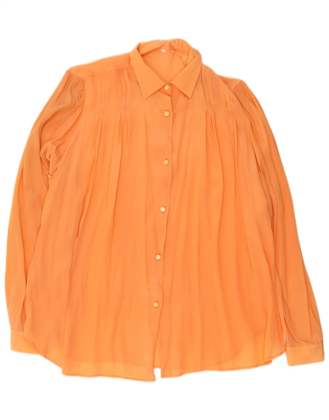 Blusa feminina vintage com ajuste relaxado e transparente UE 40 médio laranja
