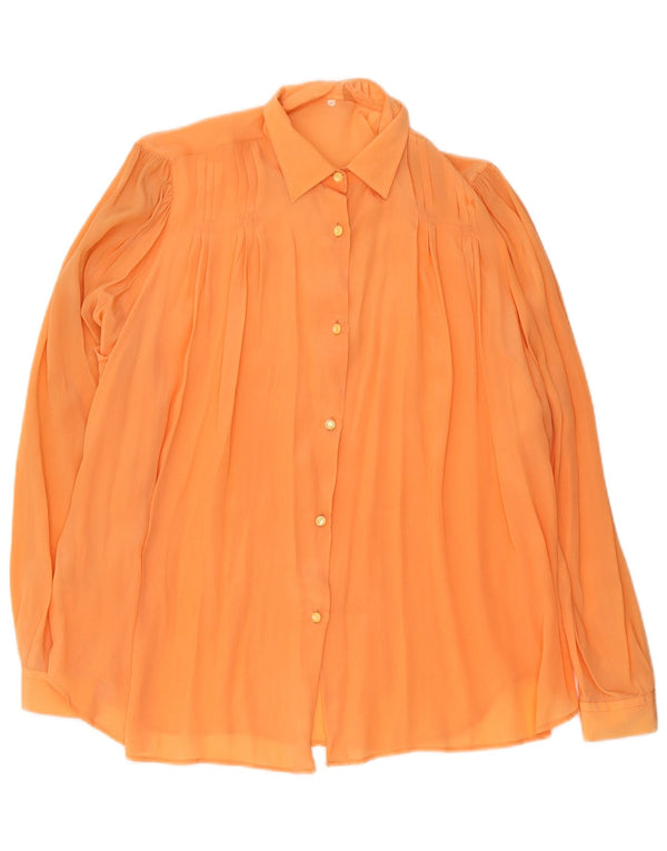 Blusa feminina vintage com ajuste relaxado e transparente UE 40 médio laranja
