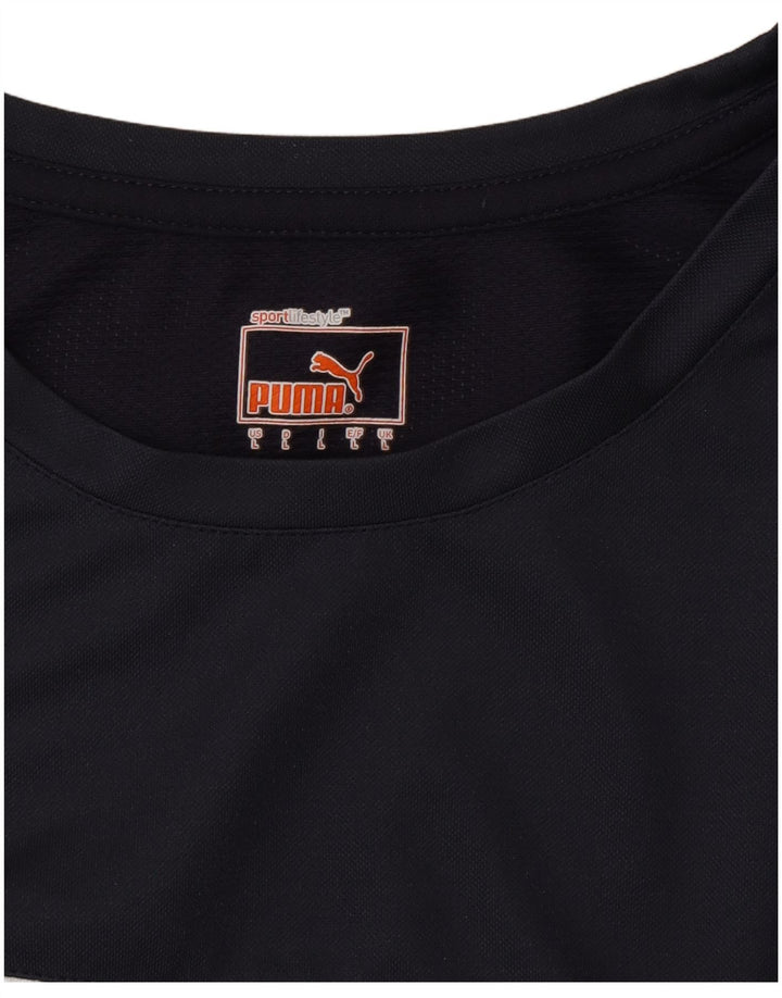 Camiseta masculina Puma grande bloco colorido azul marinho