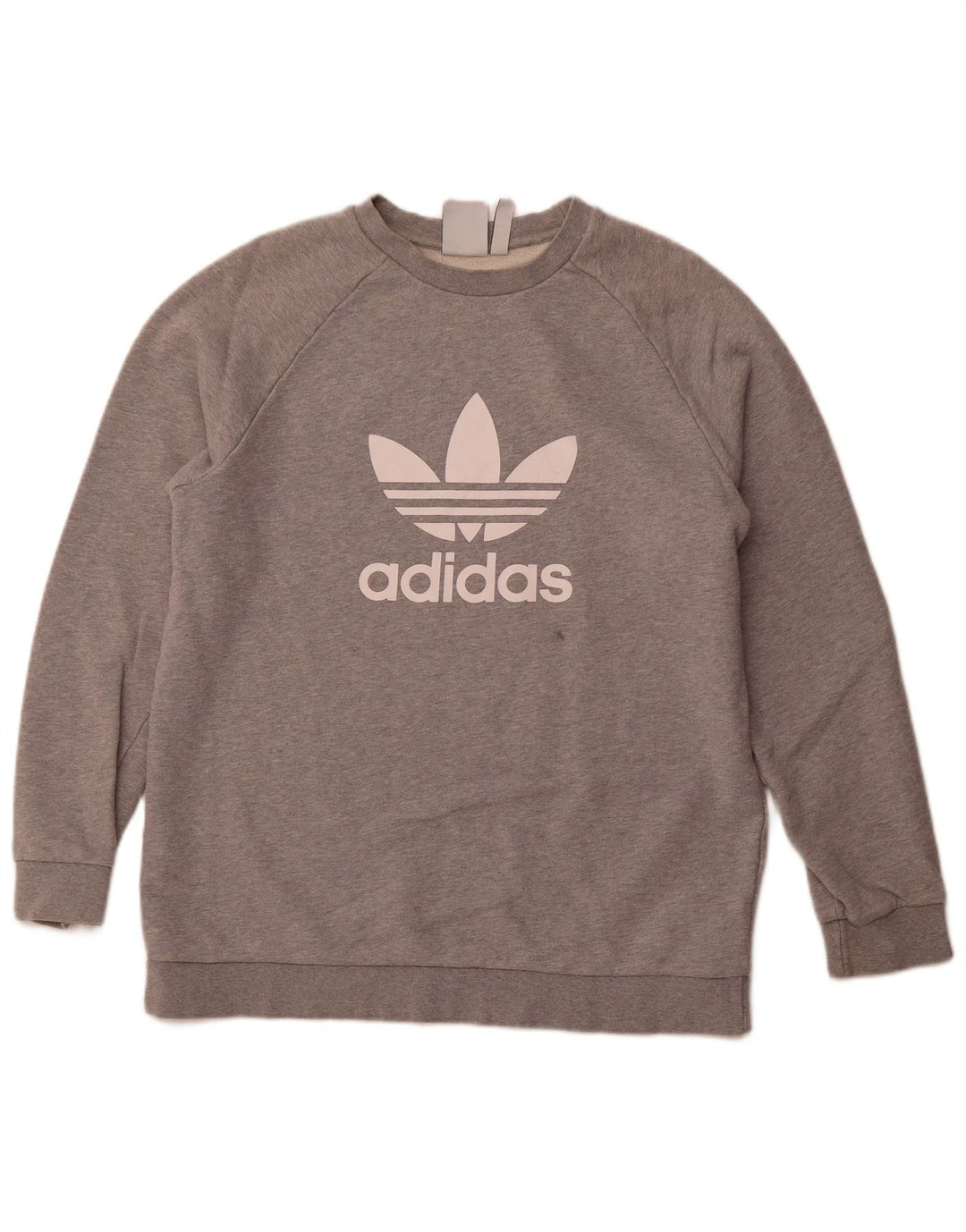 ADIDAS Mens Graphic Sweatshirt Jumper Grande Algodão Cinzento