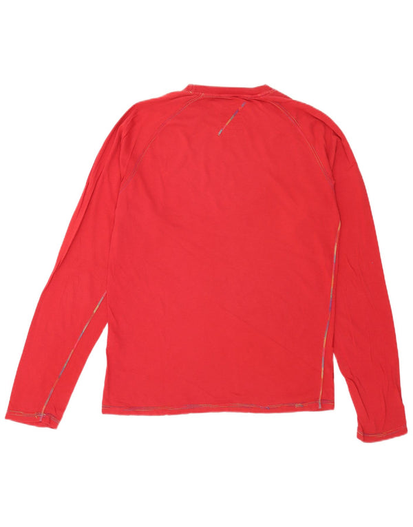 Jack & Jones Camiseta masculina gráfica de manga comprida grande algodão vermelho