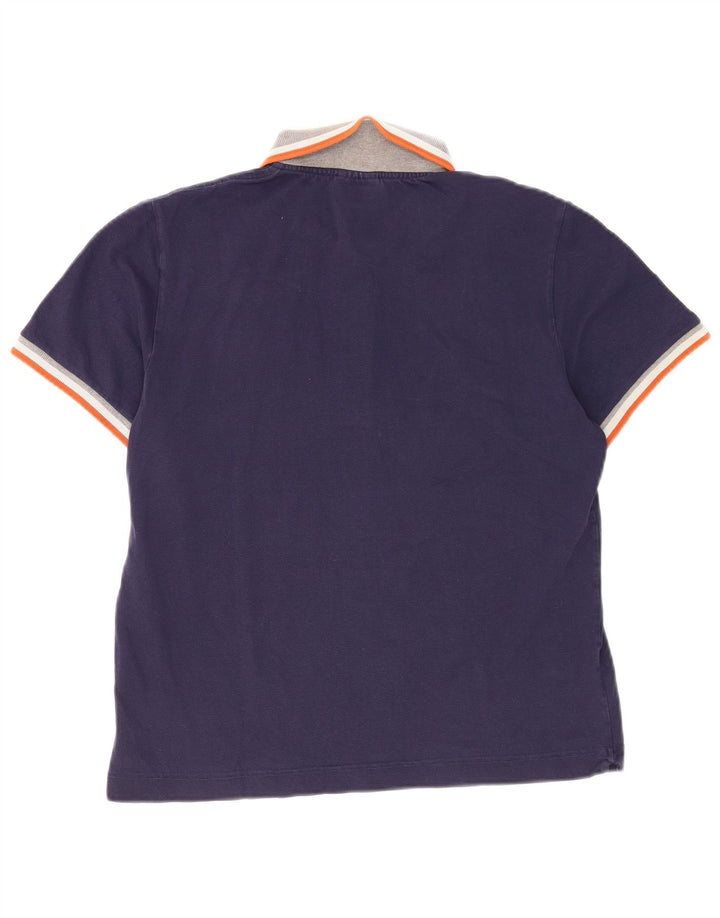 Camisa polo masculina Lacoste tamanho 4 médio algodão azul marinho