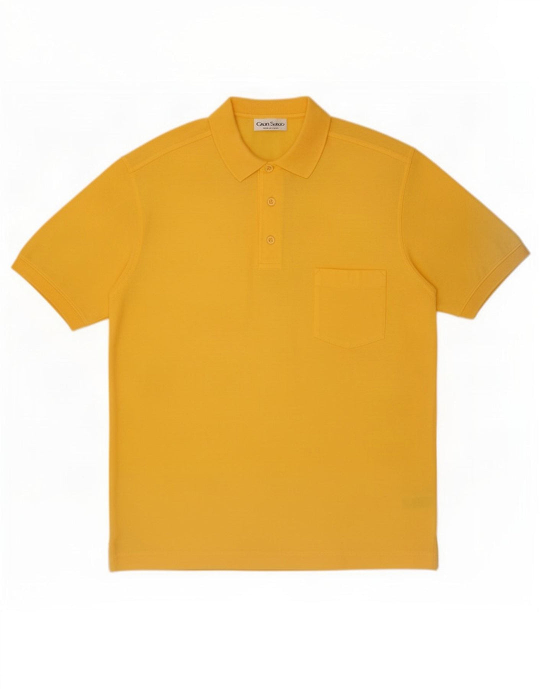 Camisa polo masculina Gran Sasso grande algodão amarelo