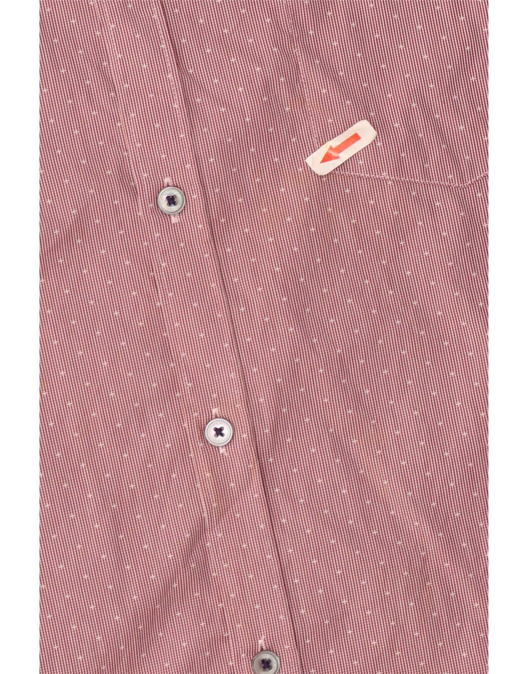 Camisa masculina Ted Baker tamanho 5 XL algodão listrado vermelho