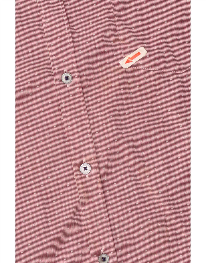 Camisa masculina Ted Baker tamanho 5 XL algodão listrado vermelho