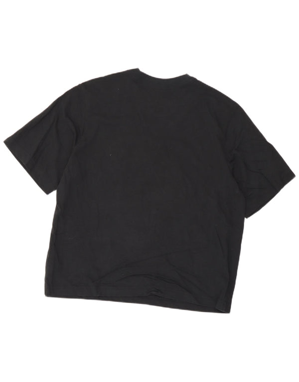 Camiseta Nike Feminina Crop Loose Fit Graphic Top UK 10 Pequeno Algodão Preto