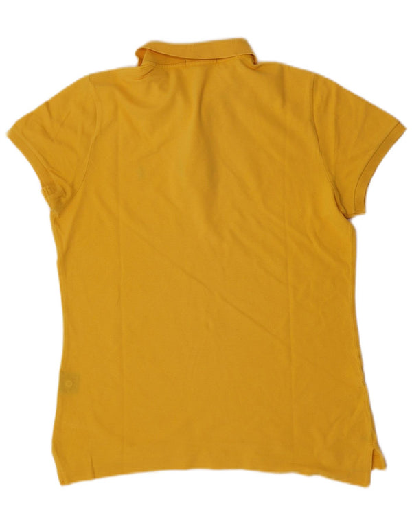 Ralph Lauren Camisa polo feminina skinny UK 14 grande algodão amarelo