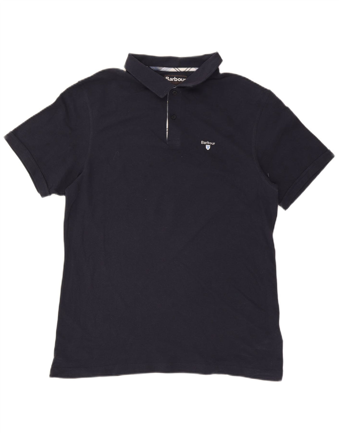 Camisa polo masculina Barbour XL azul marinho algodão