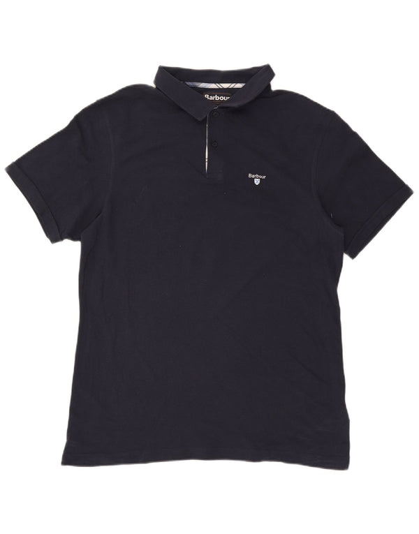 Camisa polo masculina Barbour XL azul marinho algodão