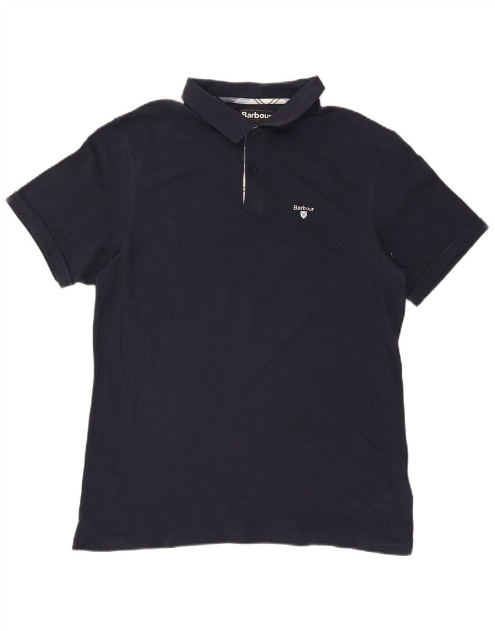 Camisa polo masculina Barbour XL azul marinho algodão