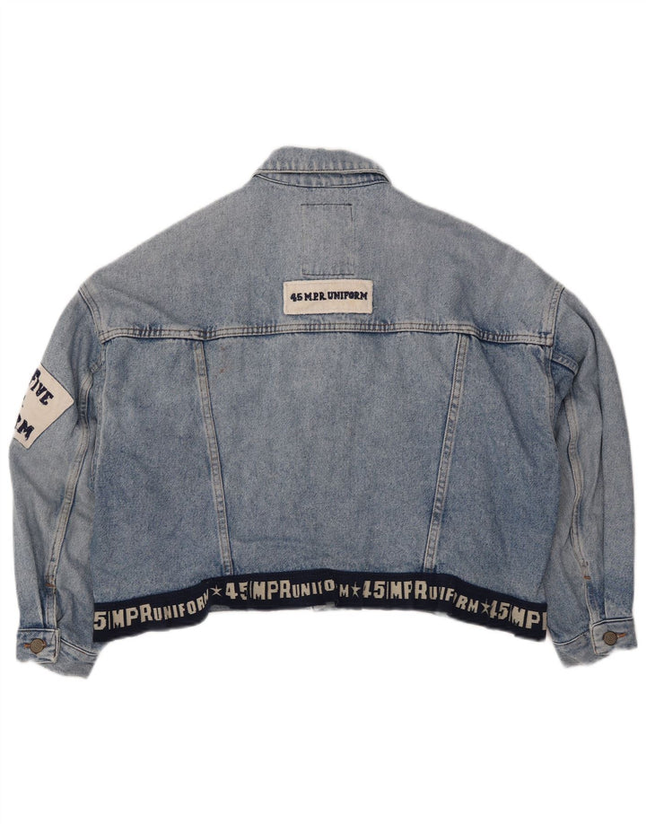 Jaqueta jeans feminina UNIFORM com corte gráfico Reino Unido 14 grande azul