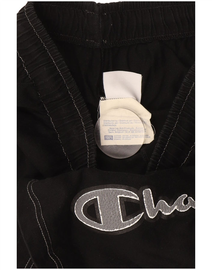 Shorts esportivos gráficos masculinos Champion médio algodão preto